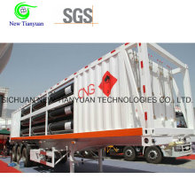 11-Tube Jumbo CNG Cilindro Tube Skid Contenedor Remolque